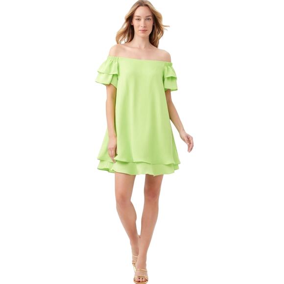Trina Turk Piper Off-Shoulder Ruffle Mini Dress in Palma Size XS - Picture 1 of 5